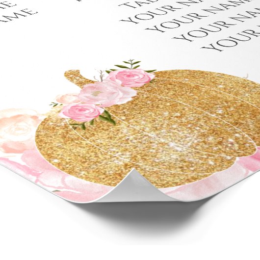 roze bloemen Zitdiagram Poster (Hoek)