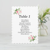 Roze bloemen zitgrafiek. Zomer tuin bruiloft Kaart (Staand voorkant)