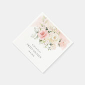 Roze Bloemen Zoet 16 Verjaardag Party Papier Servet (Hoek)
