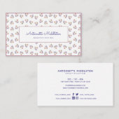  Roze Bloemen Zoete Erwten Waterverf Custom Visitekaartje (Voorkant / Achterkant)