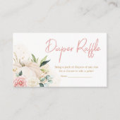 Roze Bloemen Zoete Kleine Pompoen Luier Raffle Informatiekaartje (Voorkant)