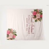 Roze bloemen zoete zestien foto booth achtergrond wandkleed (Voorkant (horizontaal))