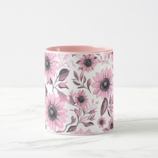 Roze Bloemen Zonnebloem Mok (Midden)