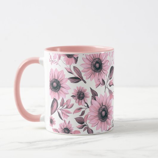 Roze Bloemen Zonnebloem Mok (Links)