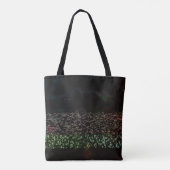 Roze Bloemen Zwart Tote Bag (Achterkant)