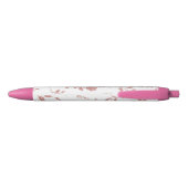 Roze Bloemen Zwarte Inkt Pen (Achterkant)