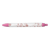 Roze Bloemen Zwarte Inkt Pen (Voorkant)