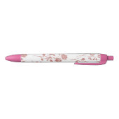 Roze Bloemen Zwarte Inkt Pen (Bodem)