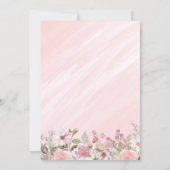 Roze Bloemen Zwarte jurk 18e verjaardag Uitnodigin Kaart (Achterkant)