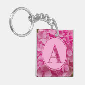 Roze bloemenalfabet letter "A" en XO Sleutelhanger (Voorkant Links)