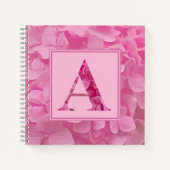 Roze bloemenalfabet letter "A" Journal Notitieboek (Voorkant)
