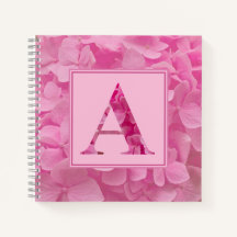 Roze bloemenalfabet letter "A" Journal Notitieboek