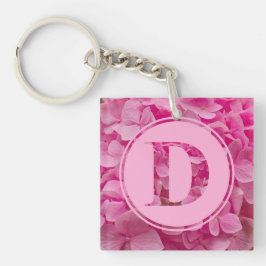 Roze bloemenalfabet letter "D" en XO Sleutelhanger