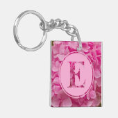 Roze bloemenalfabet letter "E" en XO Sleutelhanger (Voorkant Links)