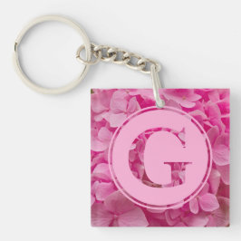 Roze bloemenalfabet letter "G" en XO Sleutelhanger