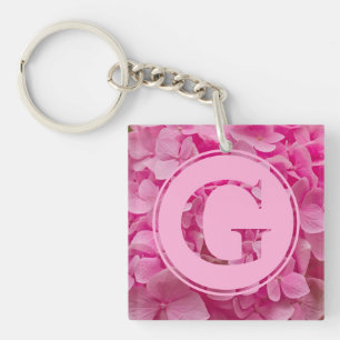 Roze bloemenalfabet letter "G" en XO Sleutelhanger