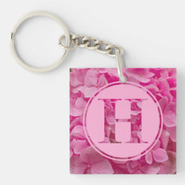Roze bloemenalfabet letter "H" en XO Sleutelhanger