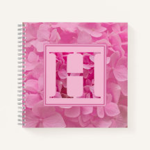 Roze bloemenalfabet letter "H" Journal Notitieboek