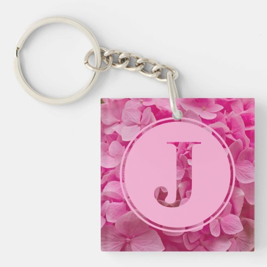 Roze bloemenalfabet letter "J" en XO Sleutelhanger (Voorkant)