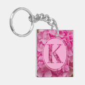 Roze bloemenalfabet letter "K" en XO Sleutelhanger (Voorkant Links)