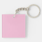 Roze bloemenalfabet letter "M" Acryl Sleutelhanger (Achterkant)