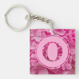 Roze bloemenalfabet letter "O" en XO Sleutelhanger
