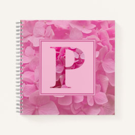 Roze bloemenalfabet letter "P" Journal Notitieboek