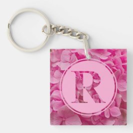 Roze bloemenalfabet letter "R" en XO Sleutelhanger