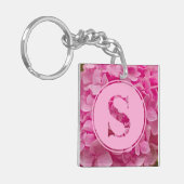 Roze bloemenalfabet letter "S" en XO Sleutelhanger (Voorkant Links)