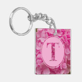 Roze bloemenalfabet letter "T" en XO Sleutelhanger (Voorkant Links)
