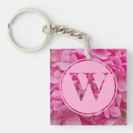 Roze bloemenalfabet letter "W" en XO Sleutelhanger