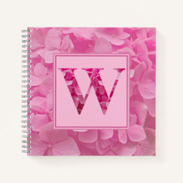 Roze bloemenalfabet letter "W" Journal Notitieboek