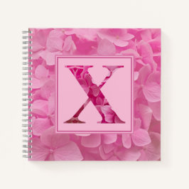 Roze bloemenalfabet letter "X" Journal Notitieboek