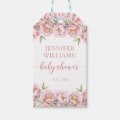 Roze bloemenbaby meisje douche dank u cadeau label cadeaulabel (Voorkant)