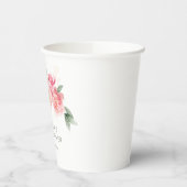 Roze bloemenbaby shower papieren bekers (Links)