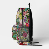  roze bloemenbeige patroonmonogram bedrukte rugzak (Rechts)