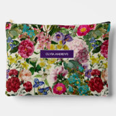  roze bloemenbeige patroonmonogram etui (Voorkant)