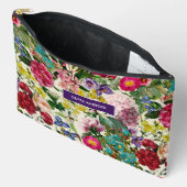  roze bloemenbeige patroonmonogram etui (Open)