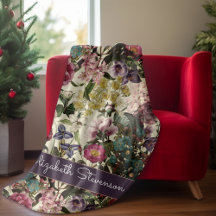  roze bloemenbeige patroonmonogram