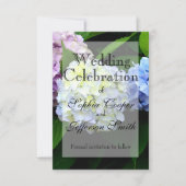 roze bloemenblauw bloemenblauw paarse bloemenhydra save the date (Voorkant)