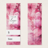 Roze bloemenbloem waterverf DIY prijs hang label Mini Visitekaartjes (Voorkant /achterkant)