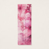 Roze bloemenbloem waterverf DIY prijs hang label Mini Visitekaartjes (Achterkant)
