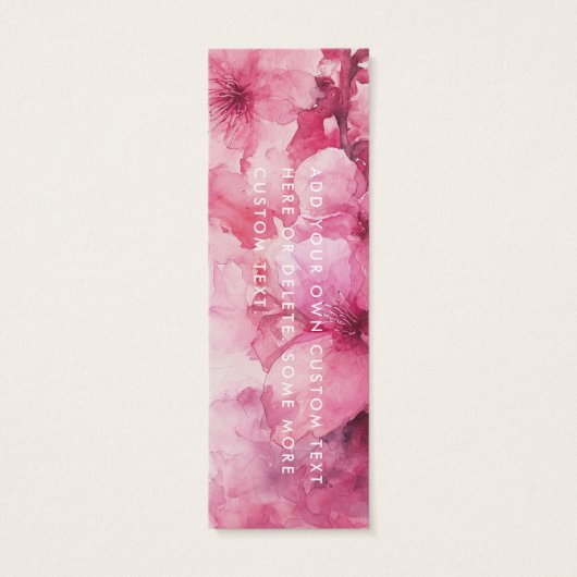 Roze bloemenbloem waterverf DIY prijs hang label Mini Visitekaartjes (Achterkant)