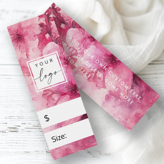 Roze bloemenbloem waterverf DIY prijs hang label Mini Visitekaartjes