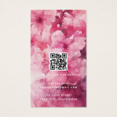 Roze bloemenbloem waterverf oorbel display kaart (Achterkant)