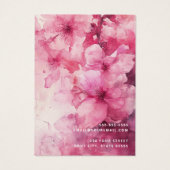 Roze bloemenbloem waterverf oorbel kaart (Achterkant)