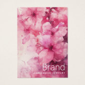 Roze bloemenbloem waterverf oorbel kaart (Voorkant)