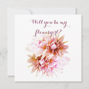 Roze BloemenBloem, Wil je mijn bloemenmeisje kaart
