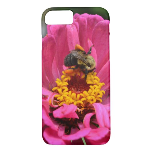 Roze bloemenbloem Zinnia Bumble honing bij Case-Mate iPhone Case (Achterkant)