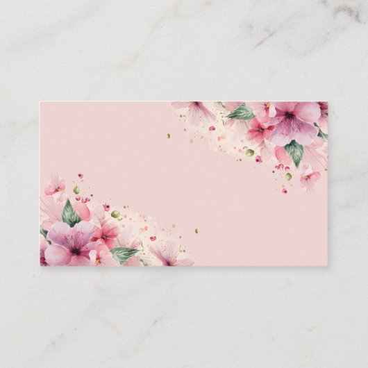 Roze Bloemenbloemblaadjes en Prosecco Date Night I Informatiekaartje (Achterkant)